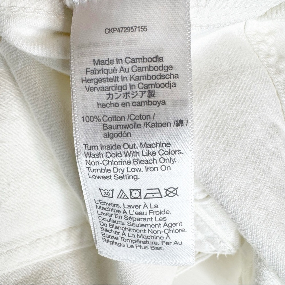 NWT Madewell Denim Square Neck Sleeveless Mini Dress in Tile White Size 14 - Picture 10 of 13